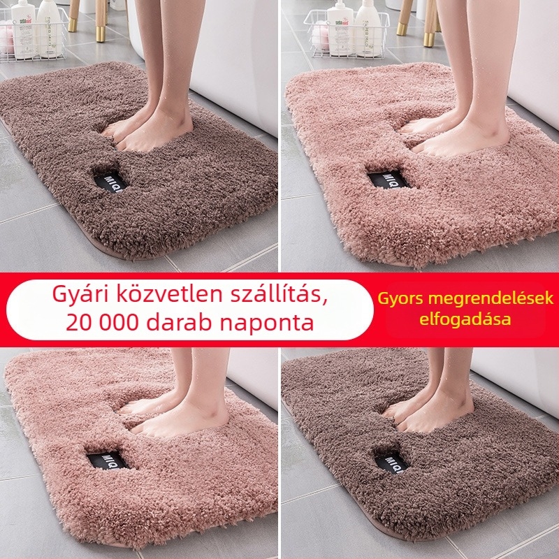 Padlómat magas plüss párnázással, nedvszívó és csúszásmentes; Anyag: poliészter; Forma: téglalap; Mosás: gépi mosás