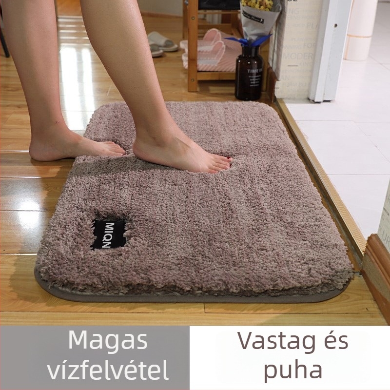 Padlómat magas plüss párnázással, nedvszívó és csúszásmentes; Anyag: poliészter; Forma: téglalap; Mosás: gépi mosás