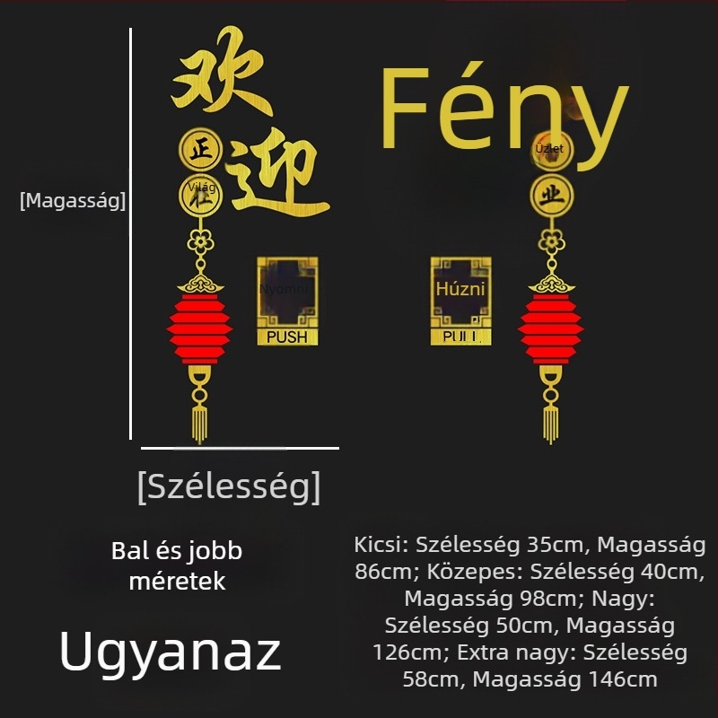 Fali matrica kínai stílusú, PVC anyagú, tükrös hatású, egy darab, üvegajtókhoz alkalmas