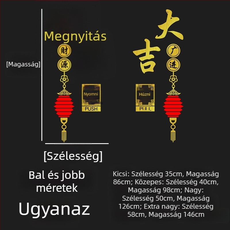 Fali matrica kínai stílusú, PVC anyagú, tükrös hatású, egy darab, üvegajtókhoz alkalmas