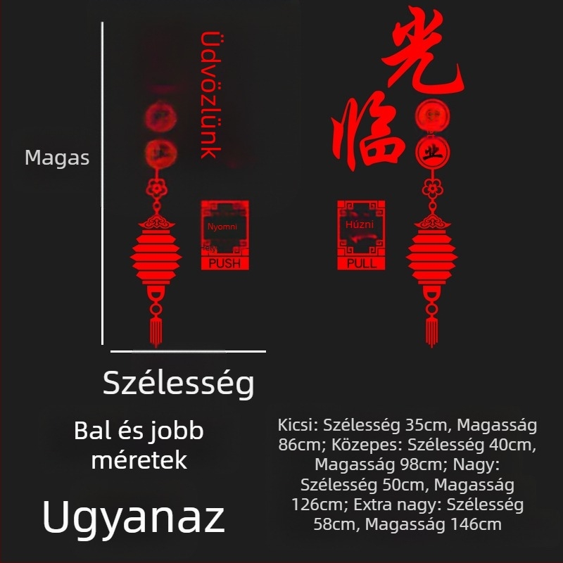 Fali matrica kínai stílusú, PVC anyagú, tükrös hatású, egy darab, üvegajtókhoz alkalmas
