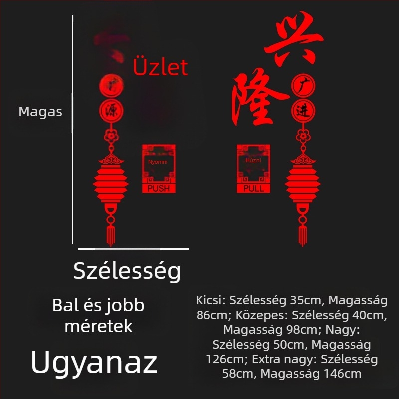 Fali matrica kínai stílusú, PVC anyagú, tükrös hatású, egy darab, üvegajtókhoz alkalmas