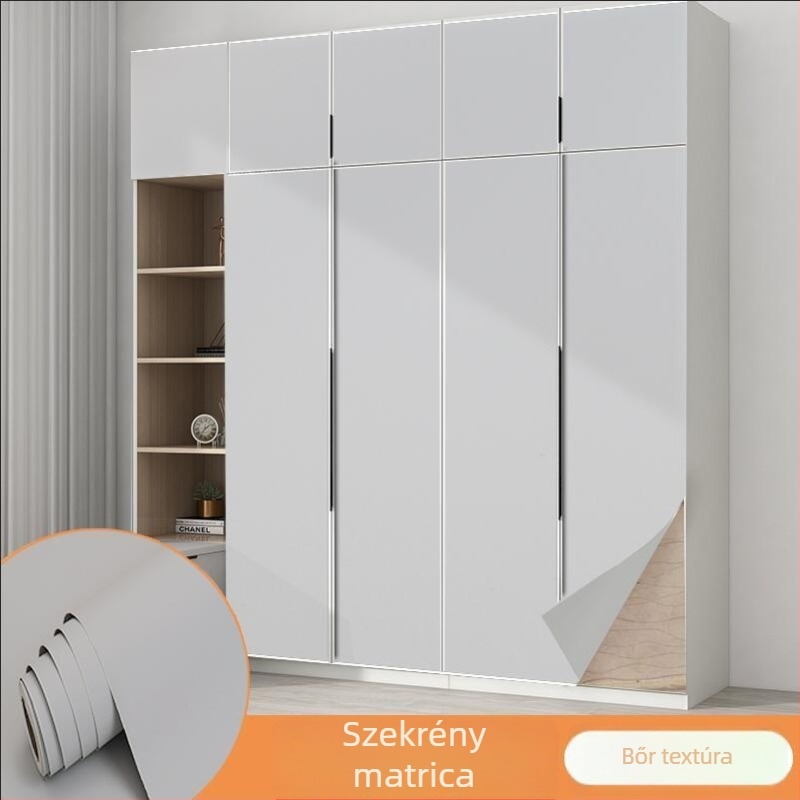 Kiváló minőségű szekrénymatricák gardrób ajtóihoz, nedvességálló öntapadós színváltó fólia, fehér tapéta
