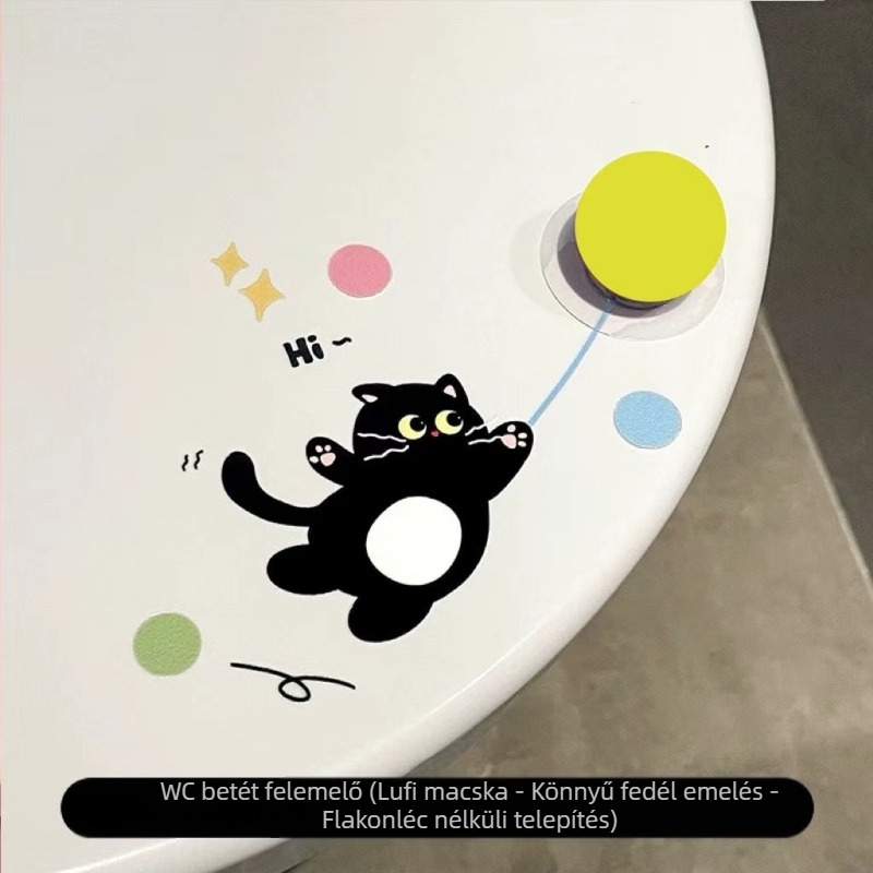 WC-fedélemelő, PVC, öntapadós, modern egyszerű stílus (fürdőszoba, Zootopia sorozat)