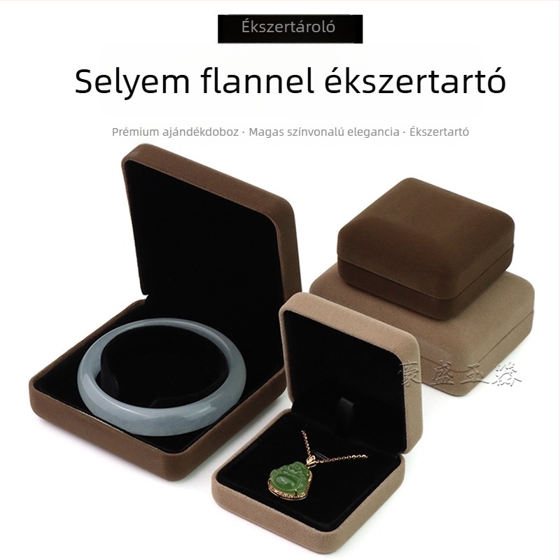 Ékszer bársonydoboz - flanel belsővel, vasból készült bársonydoboz, ékszercsomagolás