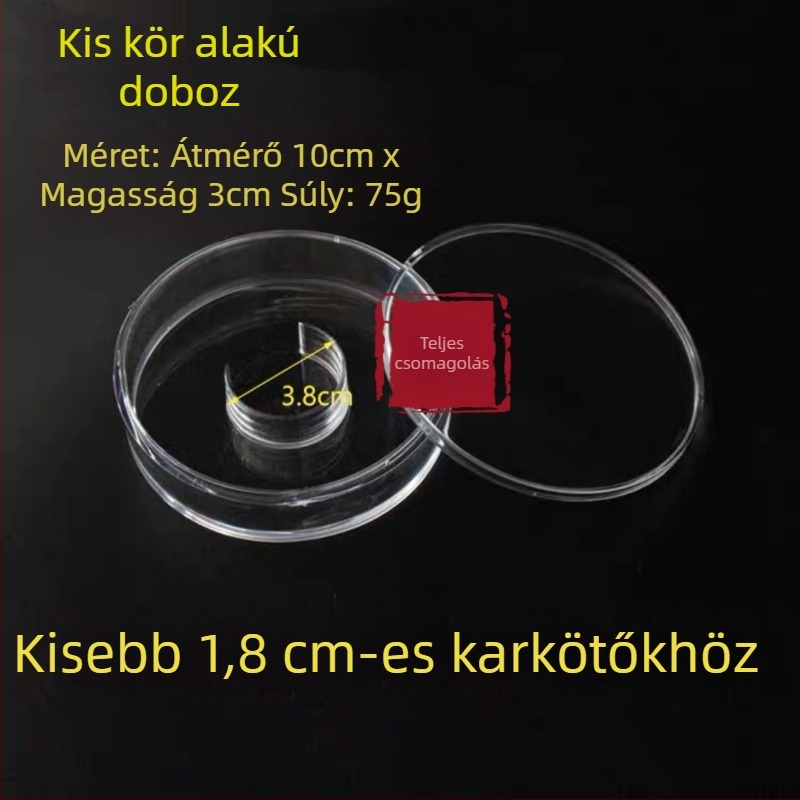 Akril agyaggyöngyök kiállítási doboza, anyag: PC, csomagolási szint: kiskereskedelmi/terminál csomagolás, csomagolás típusa: csomagoló taska, cél: karkötő csomagolás