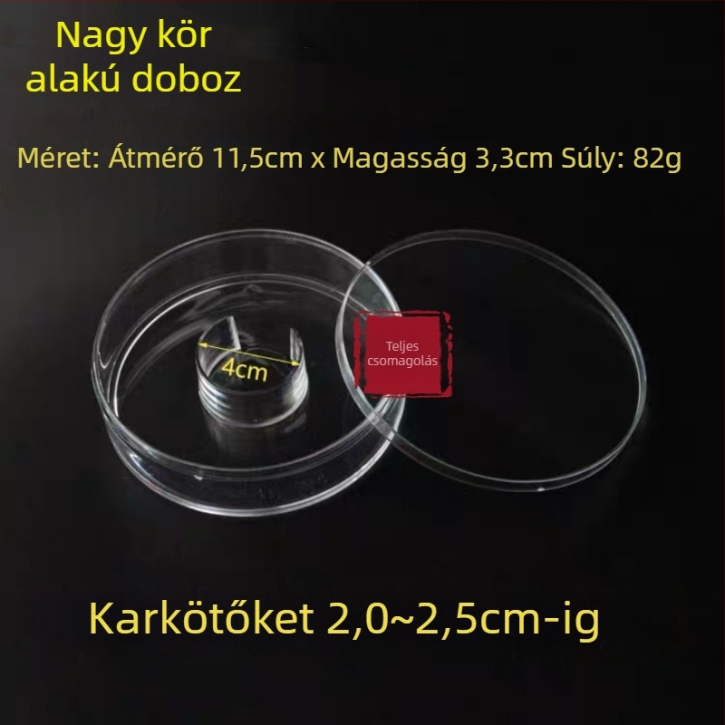 Akril agyaggyöngyök kiállítási doboza, anyag: PC, csomagolási szint: kiskereskedelmi/terminál csomagolás, csomagolás típusa: csomagoló taska, cél: karkötő csomagolás