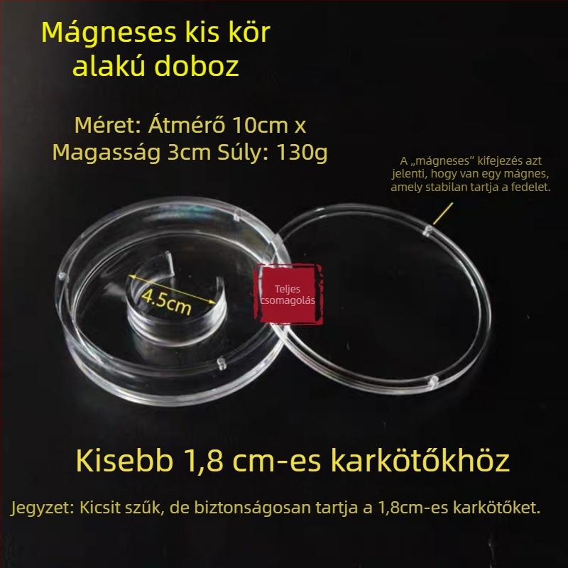 Akril agyaggyöngyök kiállítási doboza, anyag: PC, csomagolási szint: kiskereskedelmi/terminál csomagolás, csomagolás típusa: csomagoló taska, cél: karkötő csomagolás