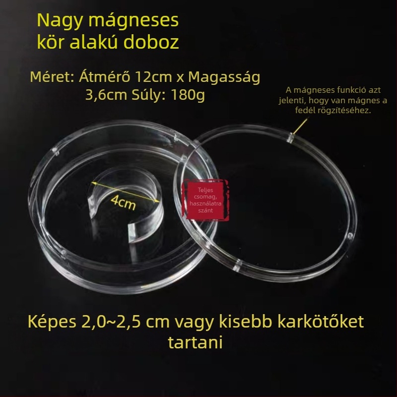 Akril agyaggyöngyök kiállítási doboza, anyag: PC, csomagolási szint: kiskereskedelmi/terminál csomagolás, csomagolás típusa: csomagoló taska, cél: karkötő csomagolás