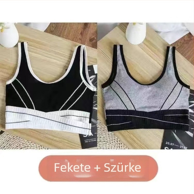 Női pamut sportmelltartó — teljes kosár, közepes formájú kosarak, Y-alakú pántok, merevítő nélkül, pamut bélés