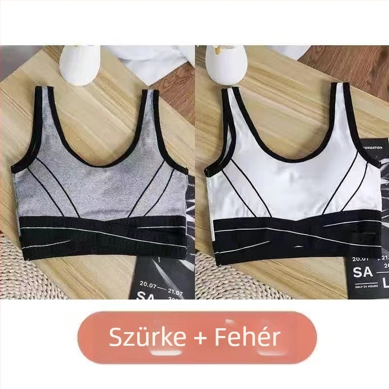 Női pamut sportmelltartó — teljes kosár, közepes formájú kosarak, Y-alakú pántok, merevítő nélkül, pamut bélés