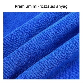Autómosáshoz való mikroszálas törölköző – nagy nedvszívás; súly: 25 g; gyártási folyamat: hajtogatás, sima szövés; jellemzők: dekontamináció, gyors vízfelvétel, kopásálló