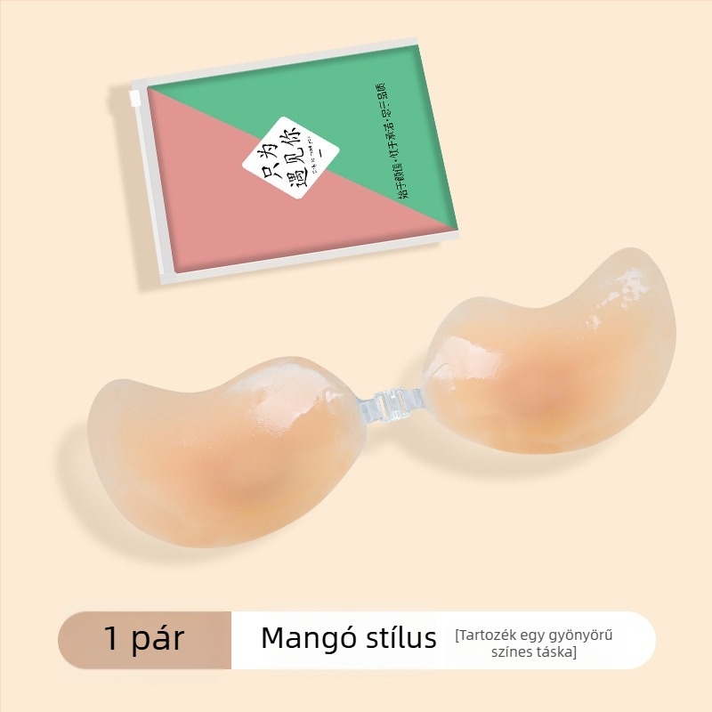 Szilikon mangó formájú melltapasz, egy darabos, láthatatlan, kis és nagy méretű mellekhez