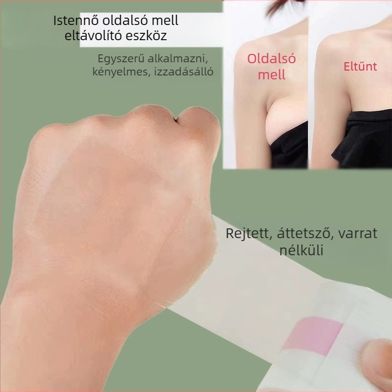 Szilikon mellszívó tapasz – ultra vékony, láthatatlan, lélegző, virág alakú mellbimbó formával, formázó szalag
