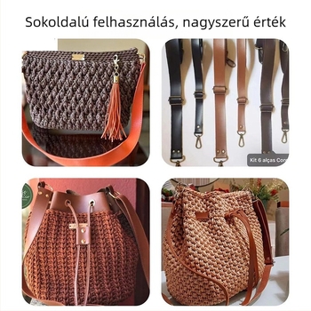 Prémium 1.5–2.5 cm szélességű bőr táskaöv, kézzel készített mikroszálas műbőr kiegészítő DIY, vastagított kivitel