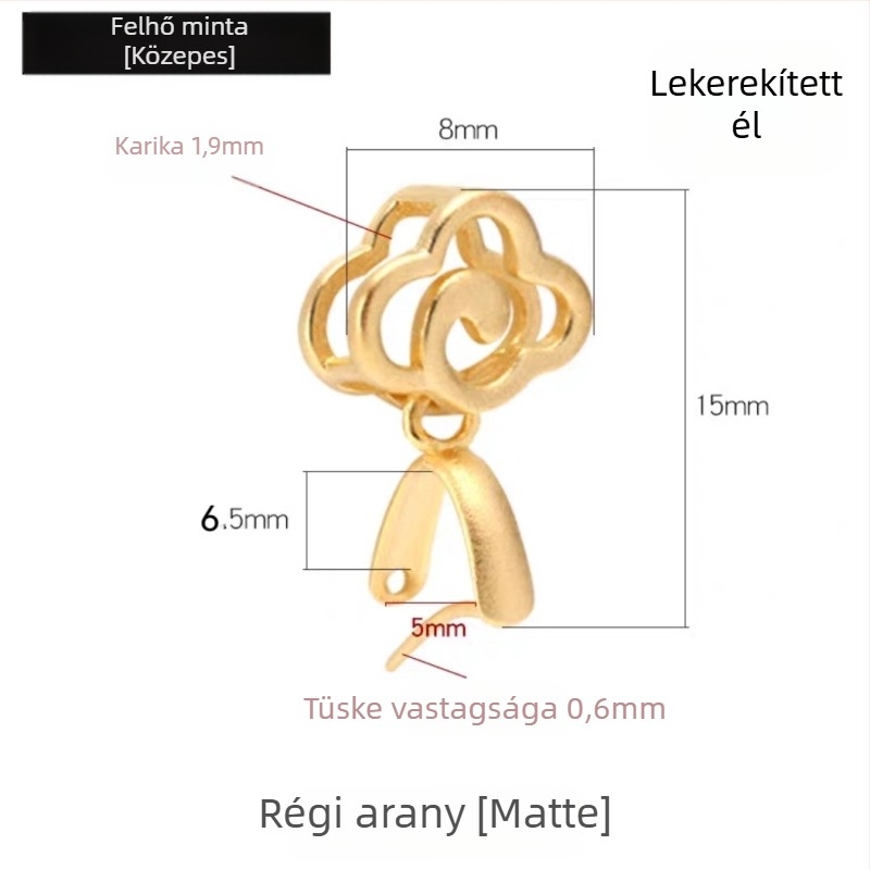 Ékszercsat - réz, elektroplatált felülettel, totem mintával, új kínai stílus