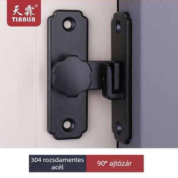 Súlyos teherbírású pajtaajtó zár, 90°/180°-os zárási mód, 304 rozsdamentes acélból, matt/fekete felület, modern minimalista stílus