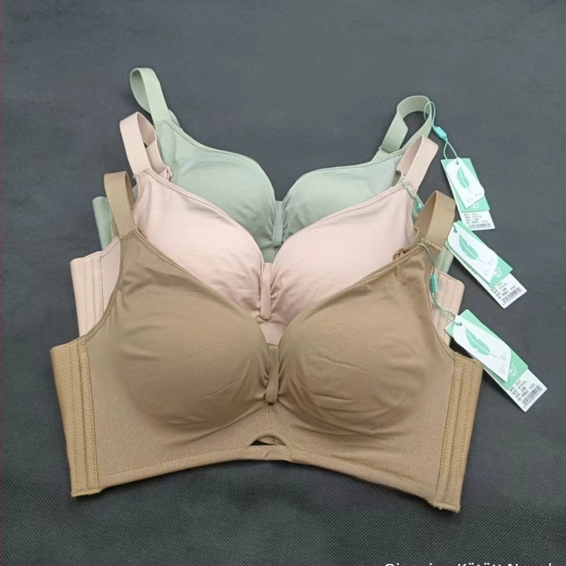 Vezeték nélküli push-up melltartó, 3/4 kosár, közepes vastagságú, oxigénmagvas pamut, sima felület, luxus