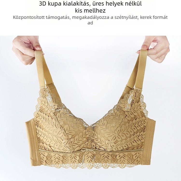 Vezeték nélküli push-up melltartó latex formázott kosárral, 3/4 kosár, nylon anyag, csipkével, állítható vállpántok, prémium érzet
