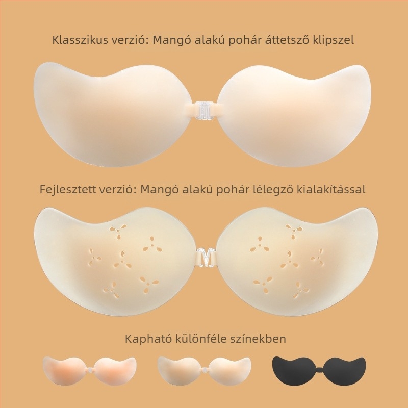 Szilikon melltapasz mangó formájú, ultra vékony, lélegző, láthatatlan, esküvői ruhához