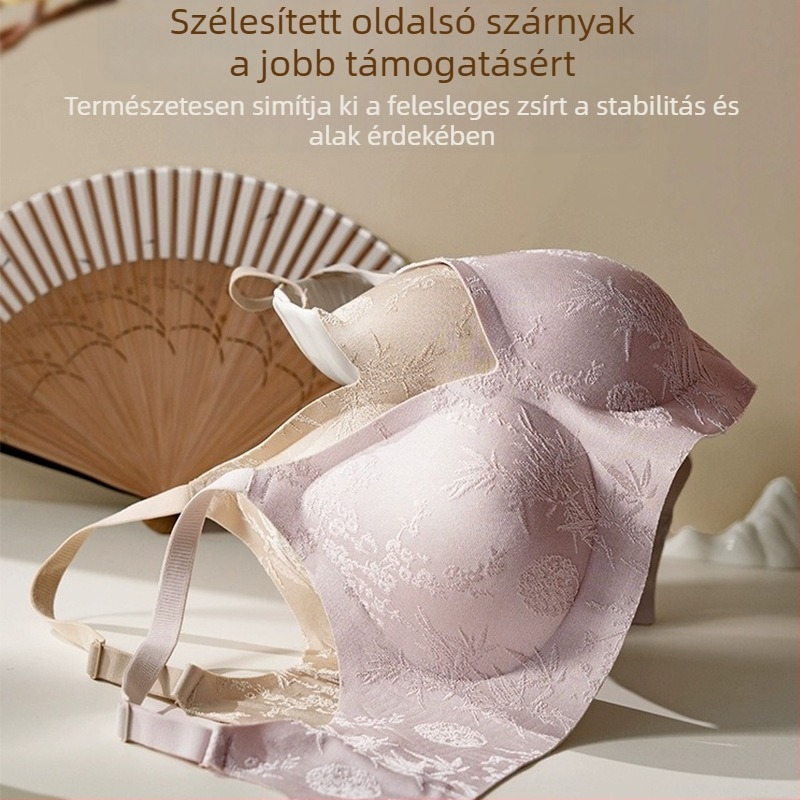 Beautiful House kinai stílusú reliefes Jacquard hímzésű melltartó, varrat nélküli, lélegző, kényelmes, vezeték nélküli, oldalsó formázó állítható