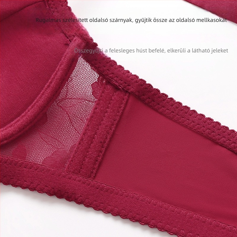Csipkés nylon melltartó, 3/4 kosár, vékony formázott kosár, levehető dupla pántok, lélegző és támasztó
