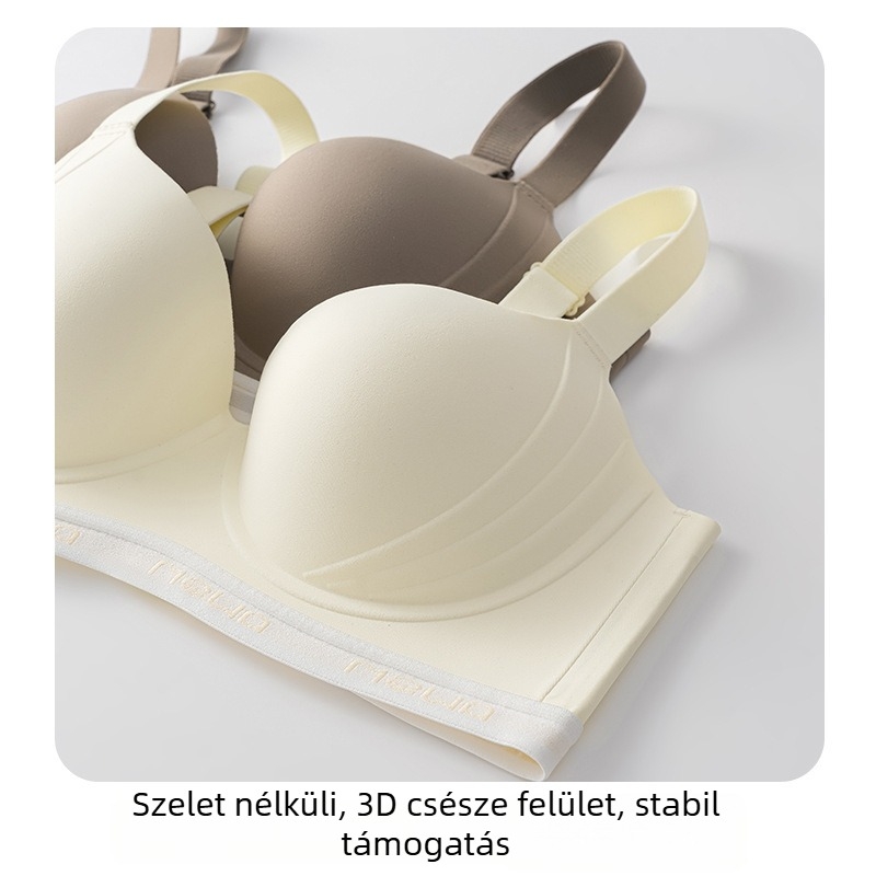 Női nylon melltartó 3/4-es kosár, vékony formázott kosár, rögzített vállpántok, hátul négy sor kapocs