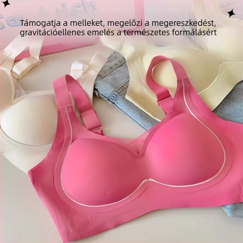 Női nylon alakformáló melltartó, teljes kosár, középméretű formázó kosár, felső tartás, oldalsó összegyűjtés a mellek körül, hátul állítható záródás