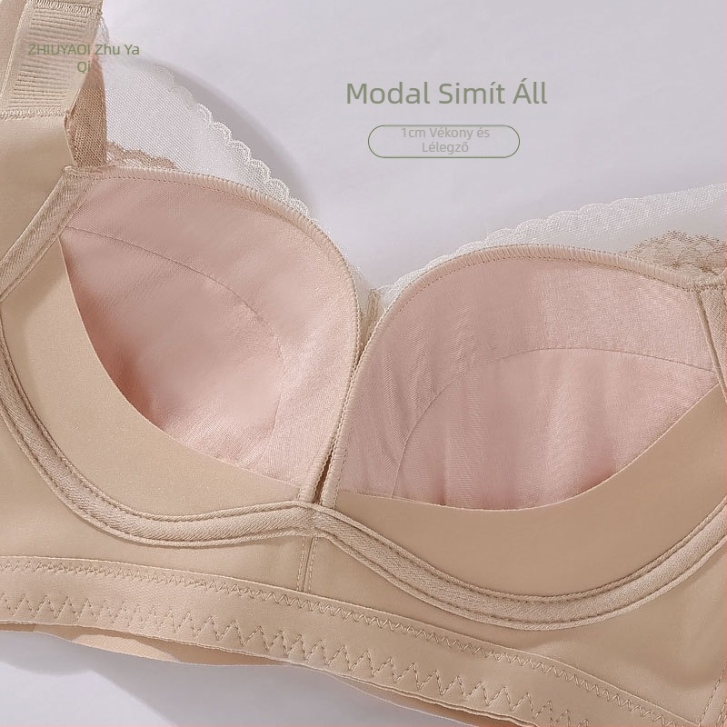 Push-Up melltartó, 3/4 kosár, légáteresztő modal, csipke, vezeték nélküli