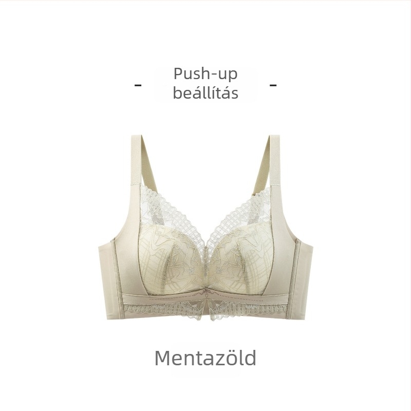 Vezeték nélküli csipkés melltartó kismellre, push-up és emelés, állítható 3/4 kosár