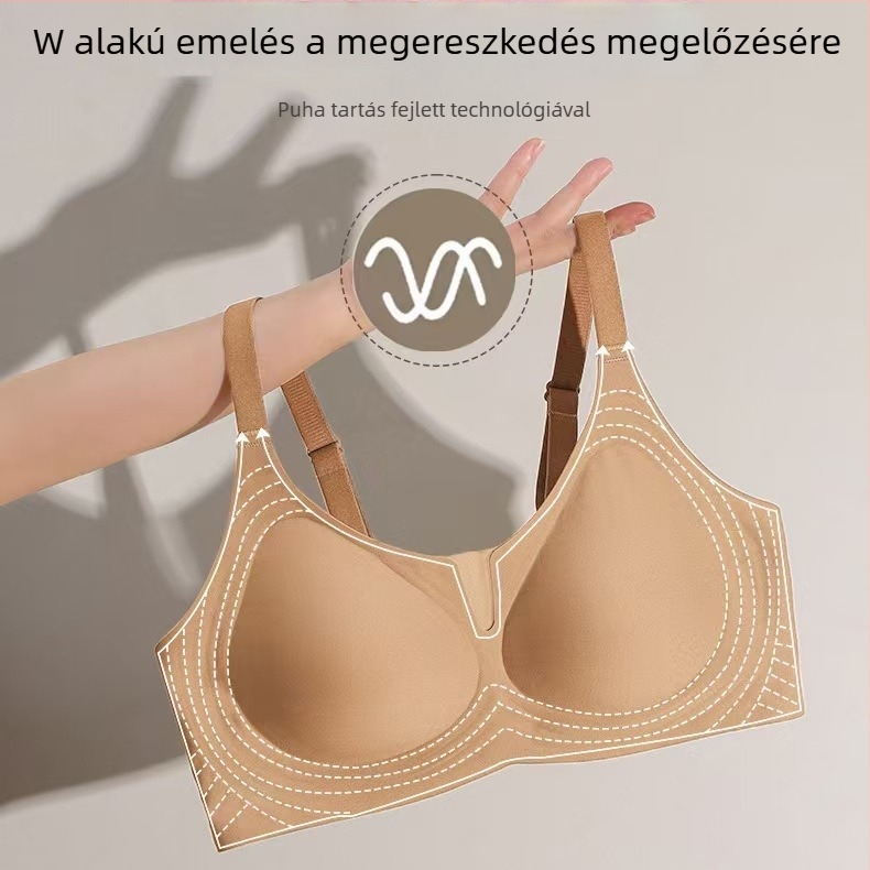 Varratlan, vezeték nélküli melltartó nagy mellekhez, összegyűjtő és oldalsó formázó hatással, enyhe lift és kényelmes tartás