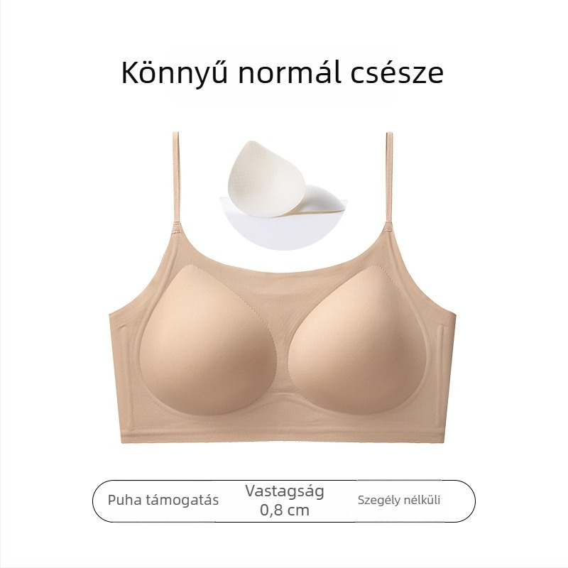 Szemcsés láthatatlan melltartó nylon anyagból, habos kosár, csipkés állítható pántok, hátul egy sor csattal, kényelmes formázás