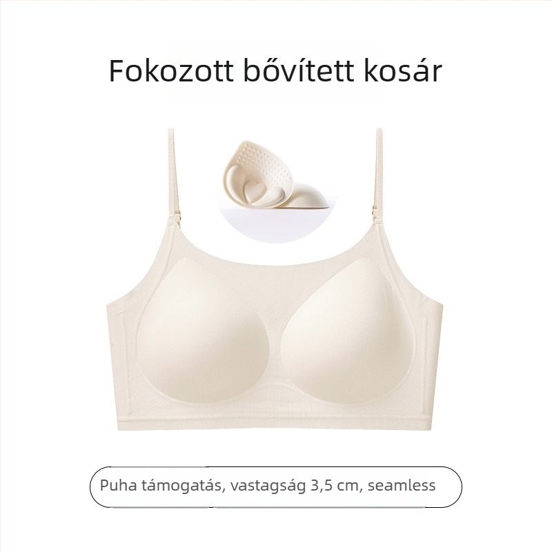 Szemcsés láthatatlan melltartó nylon anyagból, habos kosár, csipkés állítható pántok, hátul egy sor csattal, kényelmes formázás