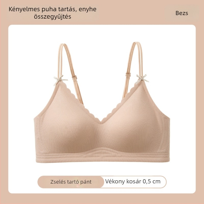 Seamless nude melltartó nőknek, vezeték nélküli, puha tartással, zselés sávval, vékony kosárkákkal, kis mellekhez