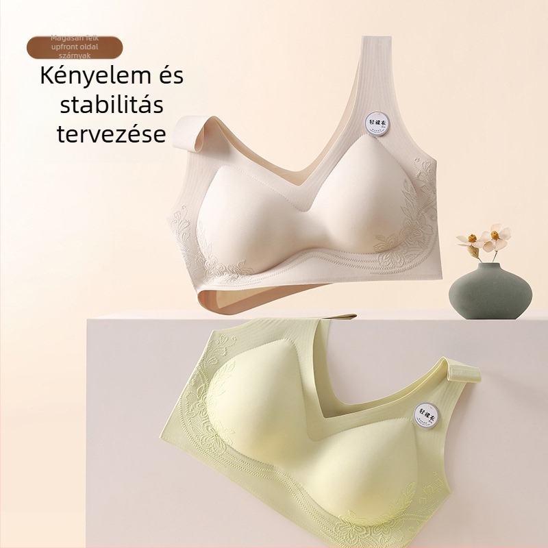 Drót nélküli sportmelltartó, teljes kosár kis mellemhez, oldalról összegyűjti a mellet, anti-sag támogatás, kényelmes hátsó rész