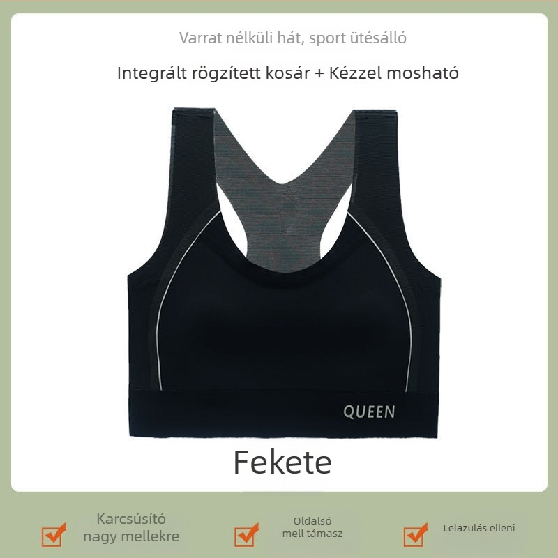 Pluszméretű vezeték nélküli sportmelltartó varrás nélküli hátsó dizájnnal, könnyű és légáteresztő nylonból
