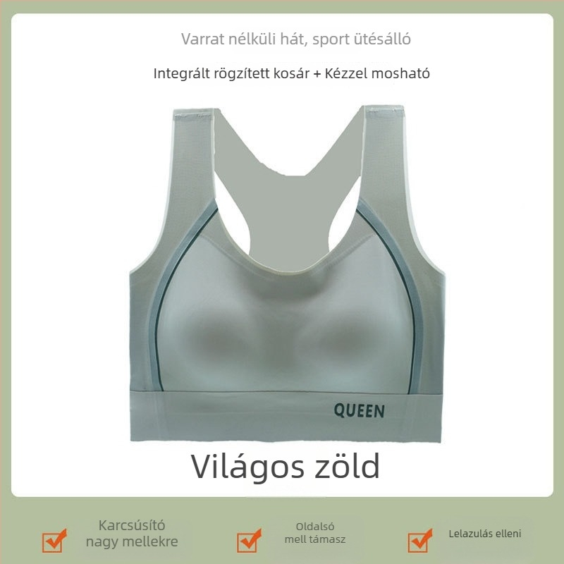 Pluszméretű vezeték nélküli sportmelltartó varrás nélküli hátsó dizájnnal, könnyű és légáteresztő nylonból