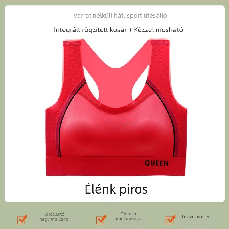 Pluszméretű vezeték nélküli sportmelltartó varrás nélküli hátsó dizájnnal, könnyű és légáteresztő nylonból