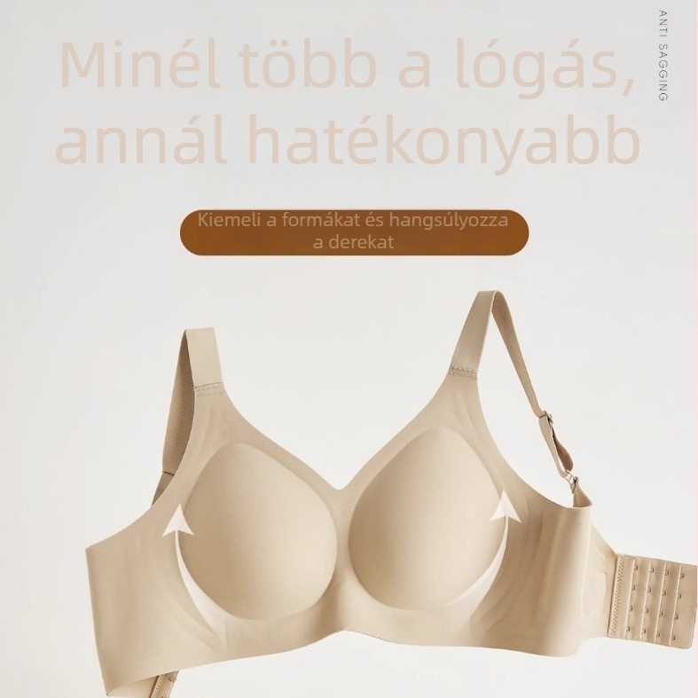 Plusz méretű, varrat nélküli, vezeték nélküli push-up melltartó oldalsó támasztással, láthatatlan ruhák alatt