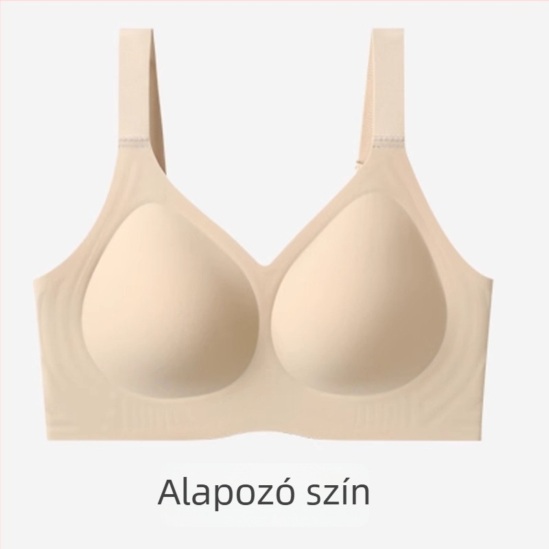 Plusz méretű, varrat nélküli, vezeték nélküli push-up melltartó oldalsó támasztással, láthatatlan ruhák alatt