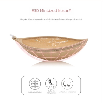 Egy darabos, vállpánt nélküli szilikon melltartó ragasztólap, hát nélküli, fényes, láthatatlan, 1/2 kosár, vékony formázó kosár
