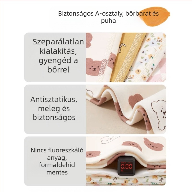 Gyerekeknek szóló pamut sál, őszi-téli szezon, rajzfilm minta, sima kötés, meleg