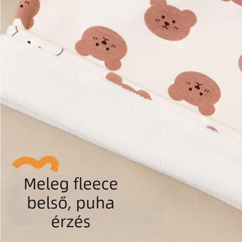 Gyerekeknek szóló pamut sál, őszi-téli szezon, rajzfilm minta, sima kötés, meleg