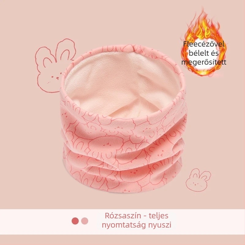 Gyerekeknek szóló pamut sál, őszi-téli szezon, rajzfilm minta, sima kötés, meleg