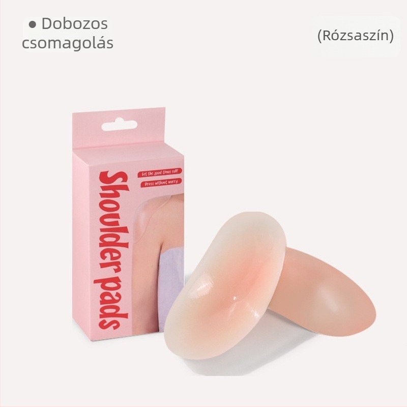 Szilikon vállpárna, láthatatlan, átlátszó, derékszögű kialakítás, vastított, csúszásmentes, uniszex, varrat nélküli
