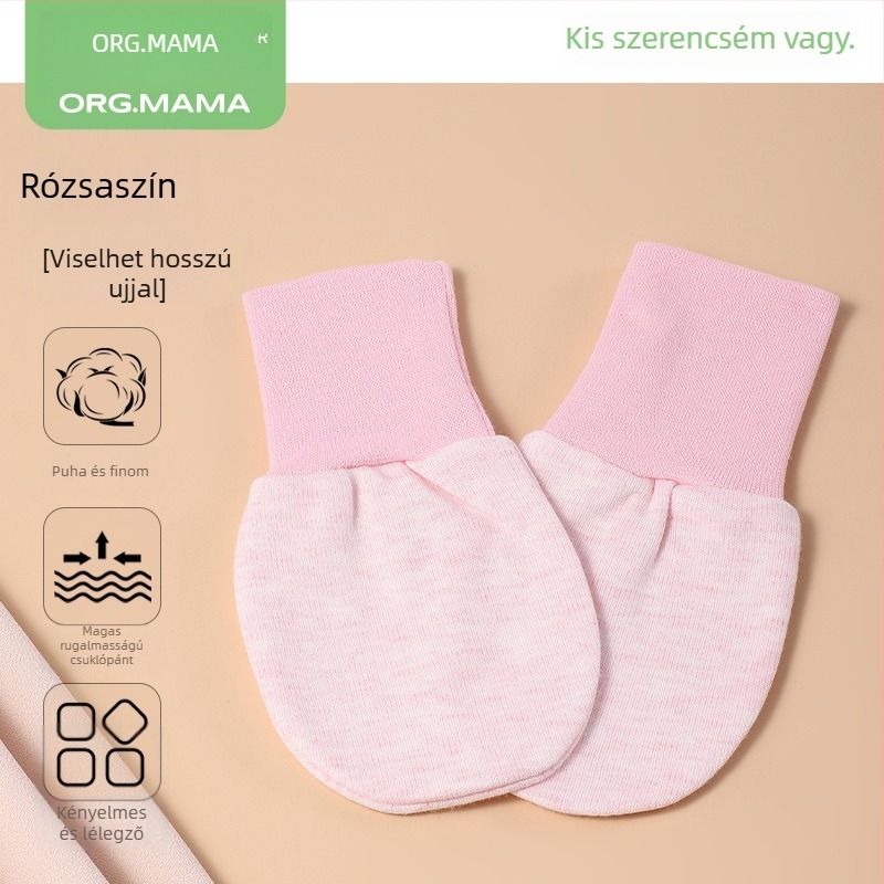 Pamut bébi kesztyűk – anti-karcolás arcvédelmi funkció, uniszex, újszülöttek számára, téli, tavaszi és őszi szezonokra