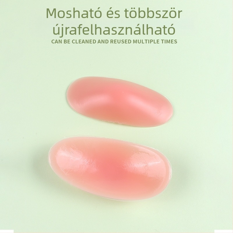 Átlátszó szilikon vállpárna – láthatatlan, öntapadó, csúszásmentes, derékszögű forma, keskeny vállakhoz, uniszex