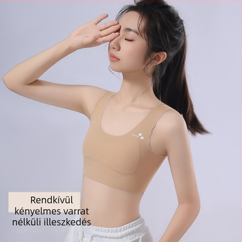 Ice Silk varrás nélküli gyermekeknek sportmelltartó, teljes kosár, zár nélkül, lélegző, Stage 1, 9–13 évesek