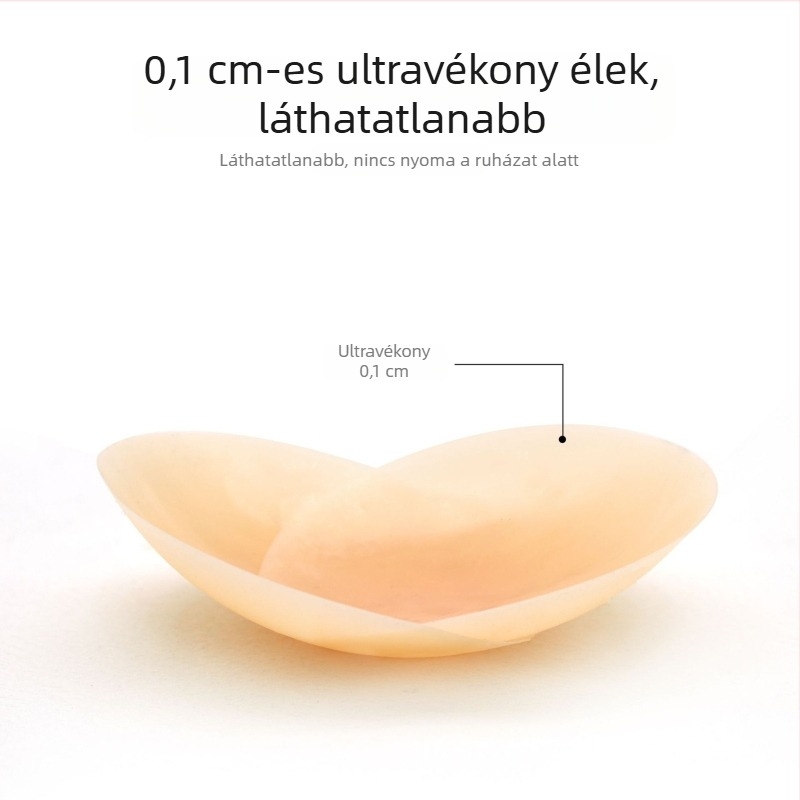 Szilikon öntapadós mellpatch egyszínű, vékony, láthatatlan, nyom nélkül, kerek forma, fényes