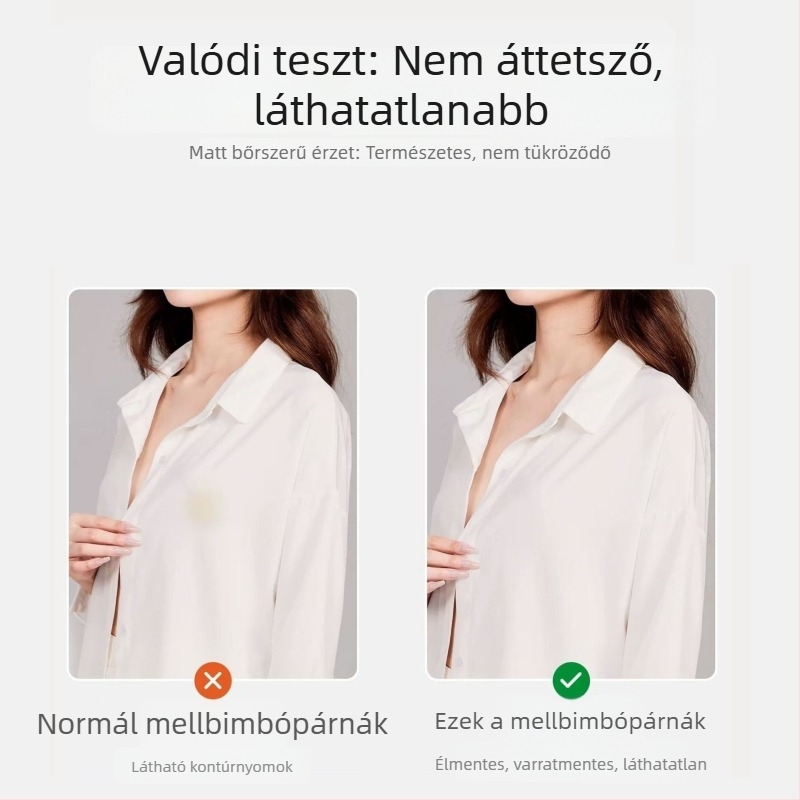 Szilikon öntapadós mellpatch egyszínű, vékony, láthatatlan, nyom nélkül, kerek forma, fényes